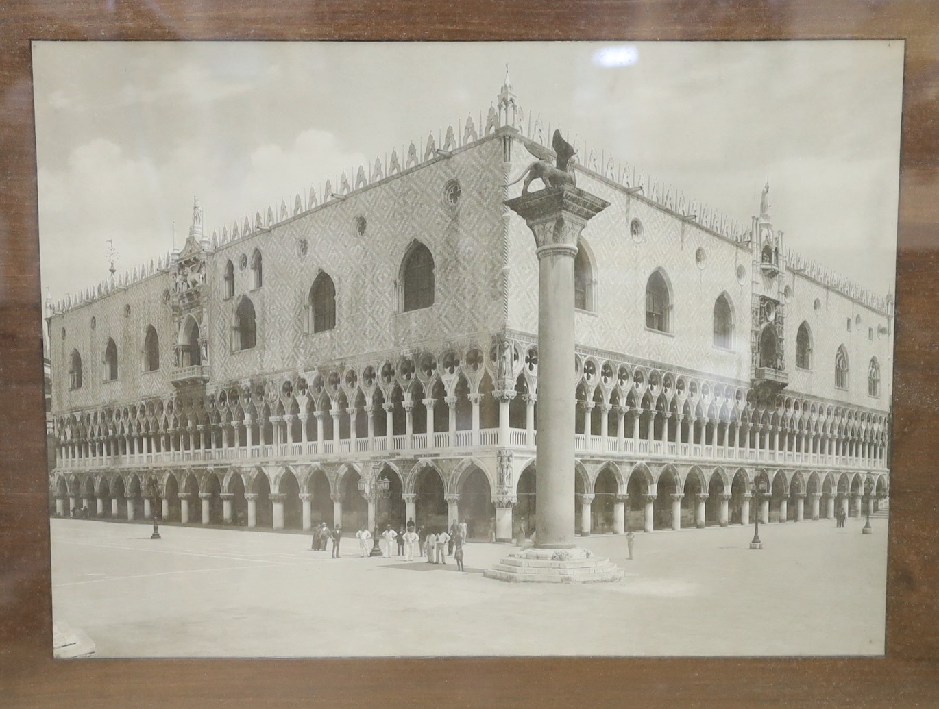 Three large format albumen print photographs comprising George Barker (1844-1894), Niagara Falls, 48 x 40cm The Colosseum and St. Mark’s Square Venice, c.1910, the former 41 x 54cm